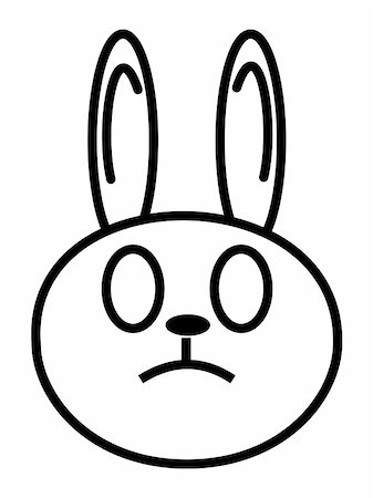 sgame (artist) - outline cartoon head of rabbit isolated on white background Stock Photo - Budget Royalty-Free & Subscription, Code: 400-04543134