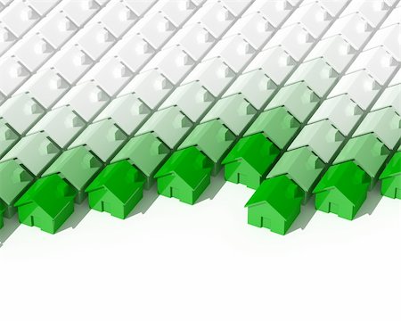 simsearch:400-04786259,k - fine image of 3d green house on white Stock Photo - Budget Royalty-Free & Subscription, Code: 400-04543327