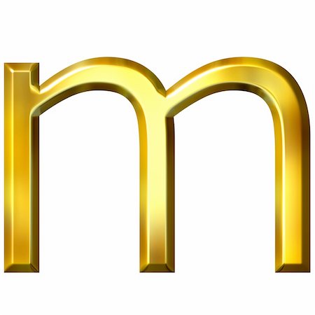 simsearch:400-04543513,k - 3d golden letter m isolated in white Stock Photo - Budget Royalty-Free & Subscription, Code: 400-04543516