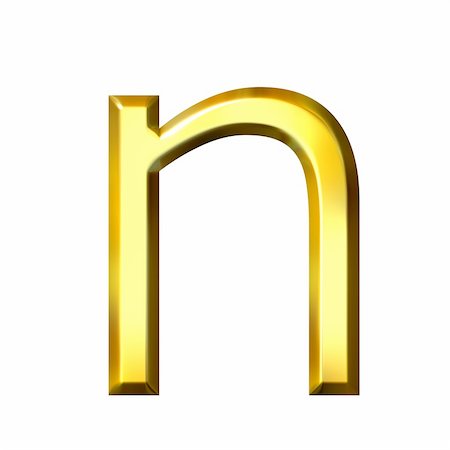 simsearch:400-04543513,k - 3d golden letter n isolated in white Stock Photo - Budget Royalty-Free & Subscription, Code: 400-04543517