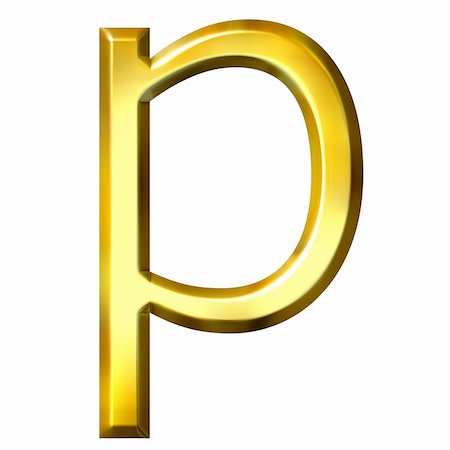 simsearch:400-04543513,k - 3d golden letter p isolated in white Stock Photo - Budget Royalty-Free & Subscription, Code: 400-04543518