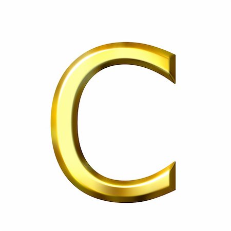 simsearch:400-04543513,k - 3d golden letter c isolated in white Stock Photo - Budget Royalty-Free & Subscription, Code: 400-04543511