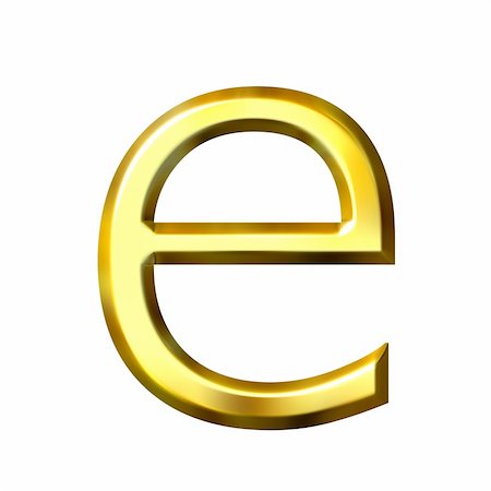 simsearch:400-04543513,k - 3d golden letter e isolated in white Stock Photo - Budget Royalty-Free & Subscription, Code: 400-04543512