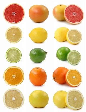 simsearch:400-05367726,k - Citrus fruits isolated on white background Stock Photo - Budget Royalty-Free & Subscription, Code: 400-04554315
