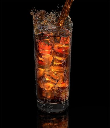 glass of fresh drink on black background Stock Photo - Budget Royalty-Free & Subscription, Code: 400-04555315