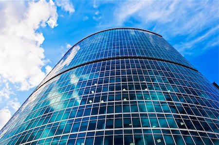 Clouds reflection in Office Building, Moscow, Russia Stock Photo - Budget Royalty-Free & Subscription, Code: 400-04555573