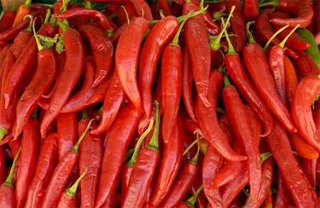 pimento - Chilli on a market stall Stock Photo - Budget Royalty-Free & Subscription, Code: 400-04556329