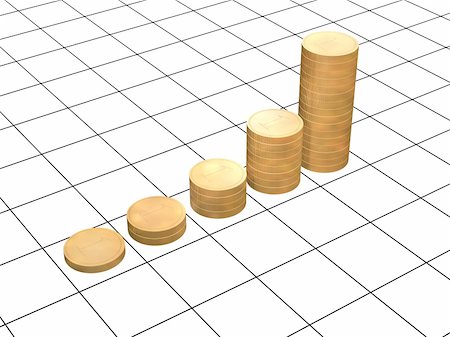 simsearch:400-04084846,k - 3d diagram - the gold coins, combined in columns Stock Photo - Budget Royalty-Free & Subscription, Code: 400-04557594