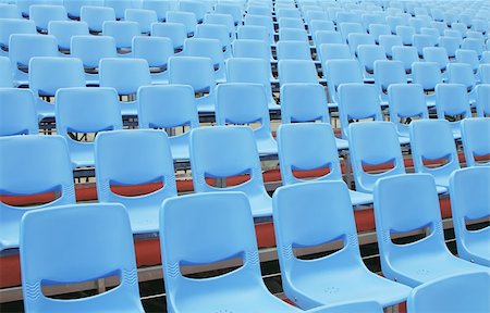 Empty blue seats in an open air environment Stock Photo - Budget Royalty-Free & Subscription, Code: 400-04557818