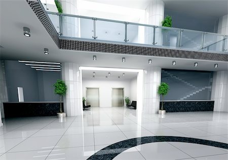 simsearch:400-04285452,k - modern business hall design interior (3D rendering) Stock Photo - Budget Royalty-Free & Subscription, Code: 400-04550615