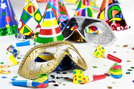 simsearch:400-04664354,k - Party accessories for New Year Eve, birthday party or carnival Foto de stock - Super Valor sin royalties y Suscripción, Código: 400-04552314