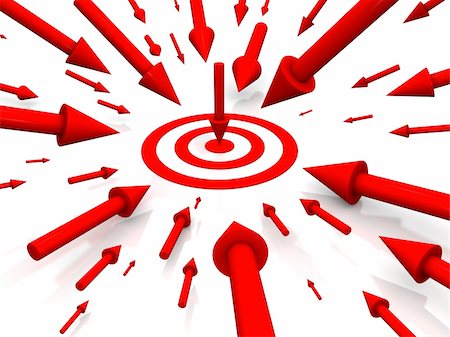 simsearch:400-04600474,k - Row Red target with arrow on white Stock Photo - Budget Royalty-Free & Subscription, Code: 400-04552814