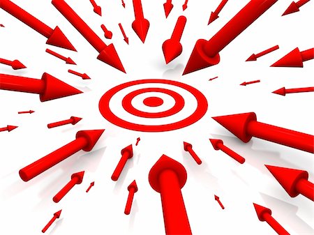 simsearch:400-04600474,k - Row Red target with arrow on white Stock Photo - Budget Royalty-Free & Subscription, Code: 400-04552815