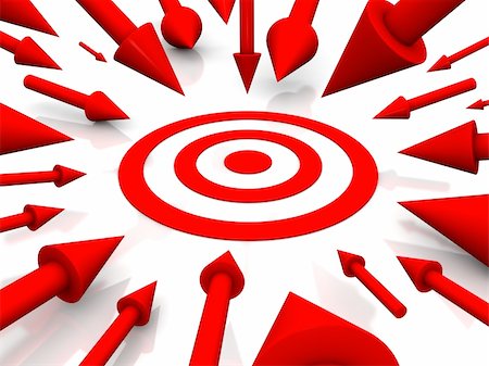 simsearch:400-04600474,k - Row Red target with arrow on white Stock Photo - Budget Royalty-Free & Subscription, Code: 400-04552816