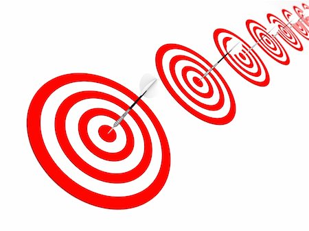 simsearch:400-04600474,k - Solo Red and White target with arrow - isolated on white Stock Photo - Budget Royalty-Free & Subscription, Code: 400-04552826