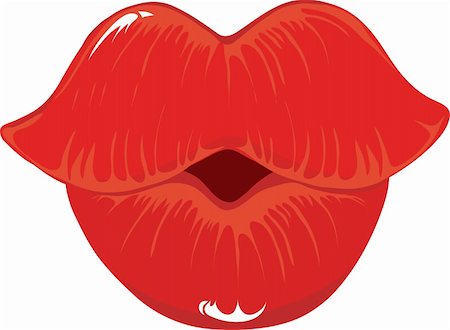 A pair of bright red lips puckered up and ready for kissing Stock Photo - Budget Royalty-Free & Subscription, Code: 400-04553052