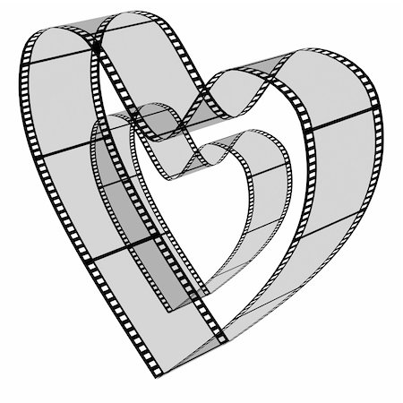 simsearch:400-05308507,k - 3d blank films heart over white background Stock Photo - Budget Royalty-Free & Subscription, Code: 400-04565261