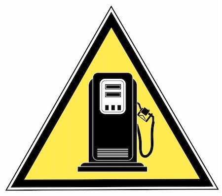 pumped up - yellow triangle gas pump caution sign Stock Photo - Budget Royalty-Free & Subscription, Code: 400-04565614