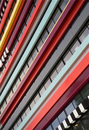 The colorful façade of a building of the Hogeschool van Utrecht Stock Photo - Budget Royalty-Free & Subscription, Code: 400-04566035