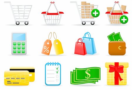 Vector illustration of shopping icons Stock Photo - Budget Royalty-Free & Subscription, Code: 400-04566944