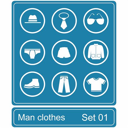 short shorts - Men clothes icon set Stock Photo - Budget Royalty-Free & Subscription, Code: 400-04560030