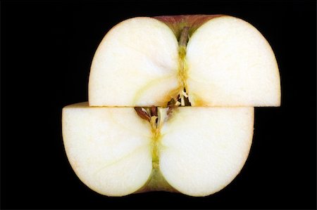 peduncle - Half of an apple, black background Stock Photo - Budget Royalty-Free & Subscription, Code: 400-04561098