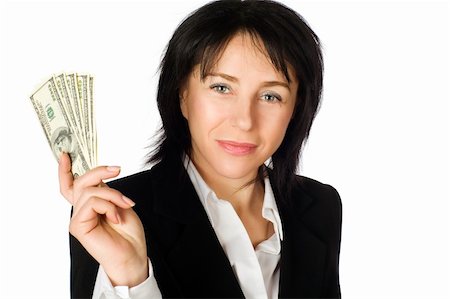rich women with money laughing - Woman with money. Isolated on white background Stock Photo - Budget Royalty-Free & Subscription, Code: 400-04562939