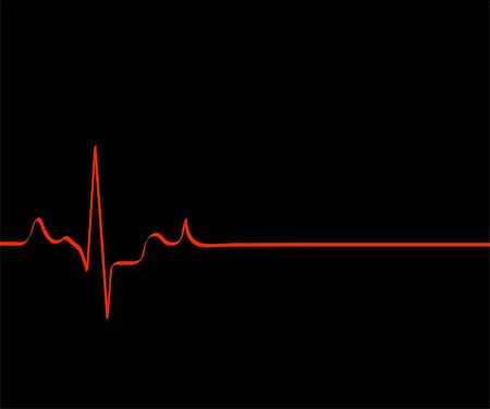 red flat lining heart rhythm on black background - death Stock Photo - Budget Royalty-Free & Subscription, Code: 400-04563016