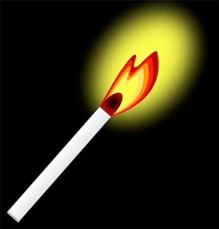 simsearch:400-06069214,k - glowing burning match on black background - illustration Foto de stock - Super Valor sin royalties y Suscripción, Código: 400-04563033