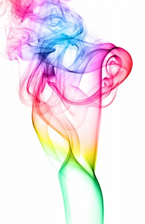 rainbow smoke background - Colorful smoke isolated on white background Stock Photo - Budget Royalty-Free & Subscription, Code: 400-04563667