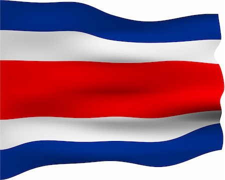 3d flag of Costa Rica isolated in white Stock Photo - Budget Royalty-Free & Subscription, Code: 400-04563768