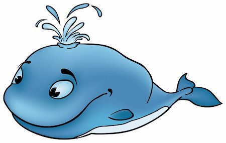 fish clip art to color - Blue Whale - big fish cartoon illustration as vector Stock Photo - Budget Royalty-Free & Subscription, Code: 400-04575050