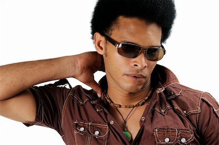 simsearch:400-04732323,k - Portrait of young trendy african american man with sunglasses Foto de stock - Super Valor sin royalties y Suscripción, Código: 400-04575269