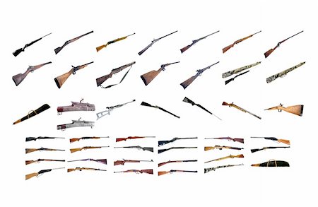 simsearch:400-04335613,k - High resolution photos of various rifles each isolated on a white background. Pack of 45, great value for money! Stock Photo - Budget Royalty-Free & Subscription, Code: 400-04575351