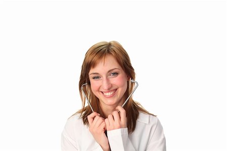 dentist with patient in exam room - Female Doctor isolated against white Stock Photo - Budget Royalty-Free & Subscription, Code: 400-04577101