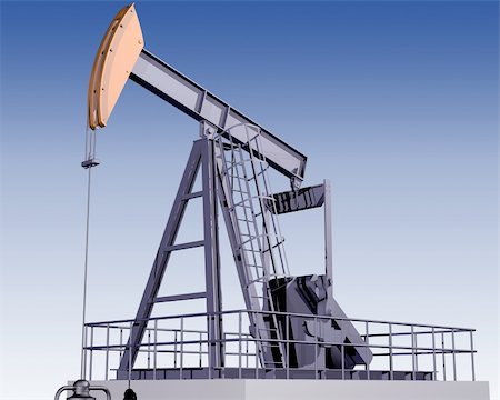 Illustration of an oil rig on a clear day Photographie de stock - Aubaine LD & Abonnement, Code: 400-04573288
