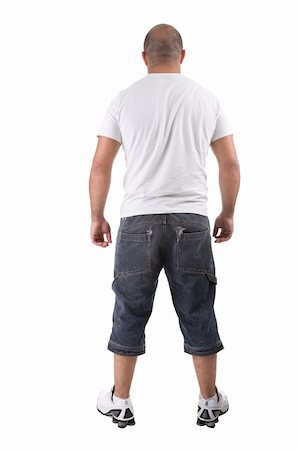 simsearch:614-01179436,k - Back view of a strong young man standing. Isolated on white background. Stock Photo - Budget Royalty-Free & Subscription, Code: 400-04573465