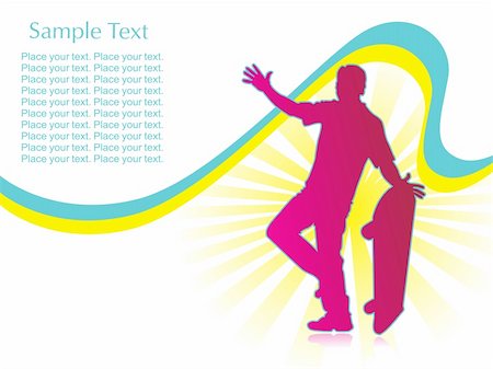 simsearch:400-05737917,k - skateboarder silhouette, illustration Stock Photo - Budget Royalty-Free & Subscription, Code: 400-04584678