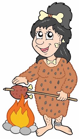 Cartoon prehistoric woman - vector illustration. Stock Photo - Budget Royalty-Free & Subscription, Code: 400-04586826