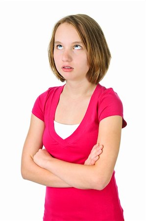 simsearch:400-04402256,k - Teenage girl showing attitude isolated on white background Stock Photo - Budget Royalty-Free & Subscription, Code: 400-04587242