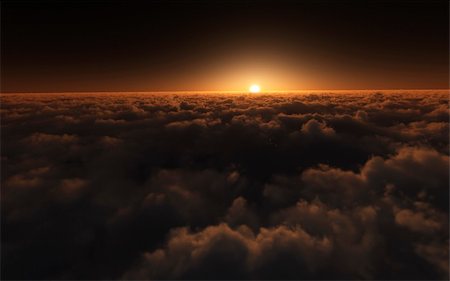 simsearch:400-06642893,k - A photography of a beautiful golden sunset above the clouds Foto de stock - Super Valor sin royalties y Suscripción, Código: 400-04587821