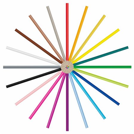 simsearch:400-04046903,k - Color pencils in many different colors, handy to use because it's a vector image! Stock Photo - Budget Royalty-Free & Subscription, Code: 400-04588110