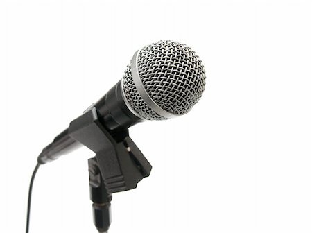 simsearch:400-06954069,k - Microphone on stand isolated on white background Photographie de stock - Aubaine LD & Abonnement, Code: 400-04588803