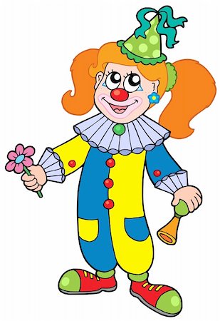 simsearch:400-04236834,k - Cartoon clown girl - vector illustration. Stock Photo - Budget Royalty-Free & Subscription, Code: 400-04589544