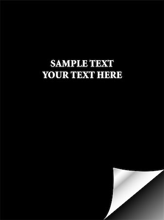 simsearch:400-04552970,k - Black paper with realistic page curl. Copy space for image or text Stock Photo - Budget Royalty-Free & Subscription, Code: 400-04580569