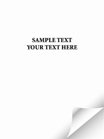 simsearch:400-04552970,k - White paper with realistic page curl. Copy space for image or text Stock Photo - Budget Royalty-Free & Subscription, Code: 400-04580570
