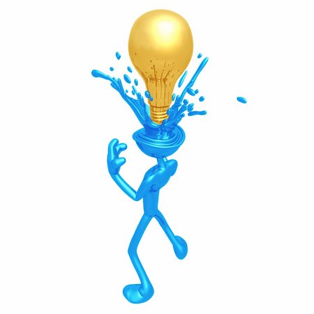 exploding light bulb - A Concept And Presentation Figure In 3D Stock Photo - Budget Royalty-Free & Subscription, Code: 400-04581254