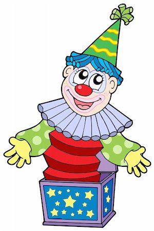 simsearch:400-04236834,k - Cartoon clown in box - vector illustration. Stock Photo - Budget Royalty-Free & Subscription, Code: 400-04581712