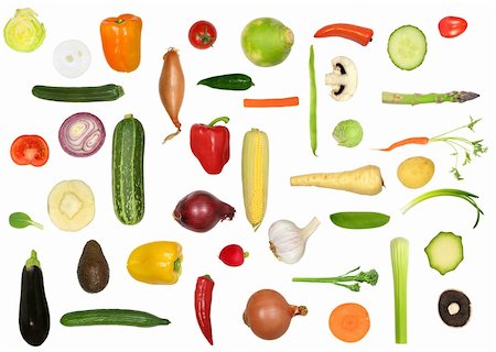 simsearch:400-06864386,k - Vegetable selection in abstract design, isolated over white background. Stock Photo - Budget Royalty-Free & Subscription, Code: 400-04581731