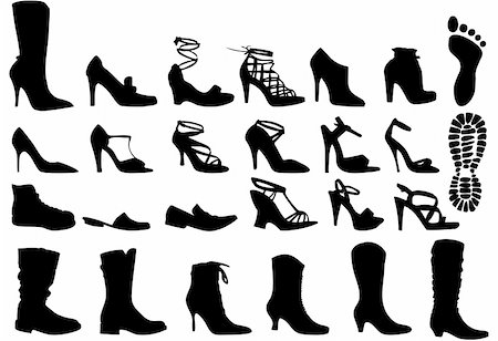 simsearch:400-07218273,k - shoe silhouettes set, vector Stock Photo - Budget Royalty-Free & Subscription, Code: 400-04582127